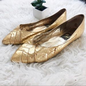 Vintage Gold Metallic Flats